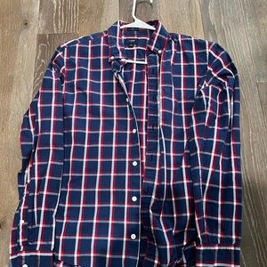 J Crew Medium Slim Fit Plaid Button Down - Blue